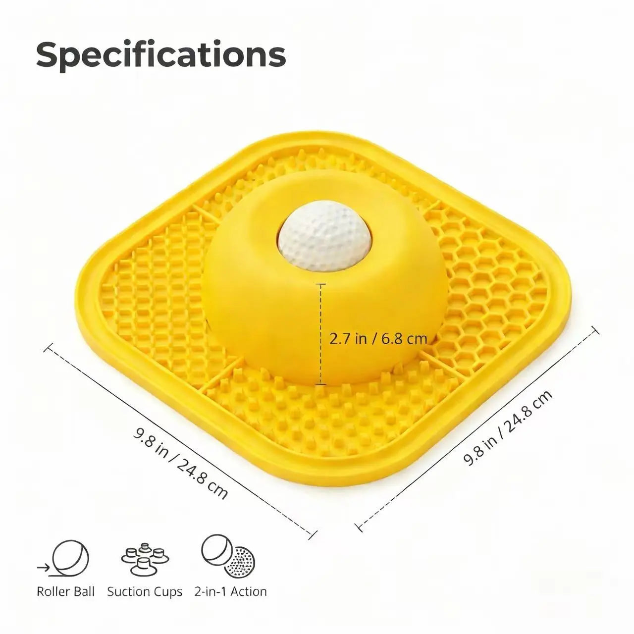 Enrichment Feeding Bowl with Licking Mat and Rolling Ball, Strong Suction Base for Bone Broth and Yogurt, Promotes Anxiety Relief and Mental Stimulation for Dogs