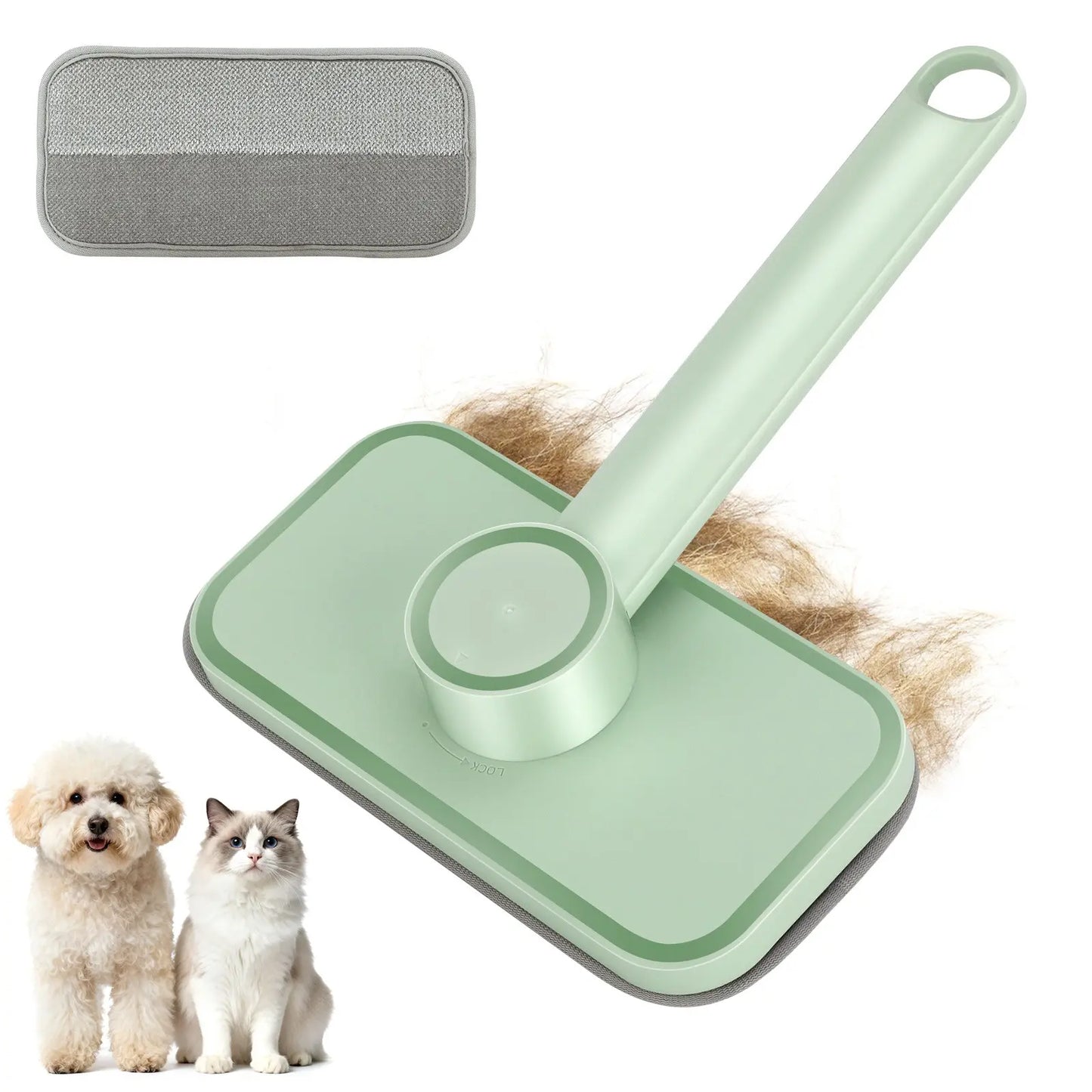 Adjustable Pet Hair Remover Brush with Hanging Ring - Effective Cleaning Tool for Carpets and Floors, Ideal for Pet Owners, Valentine's Day Gift