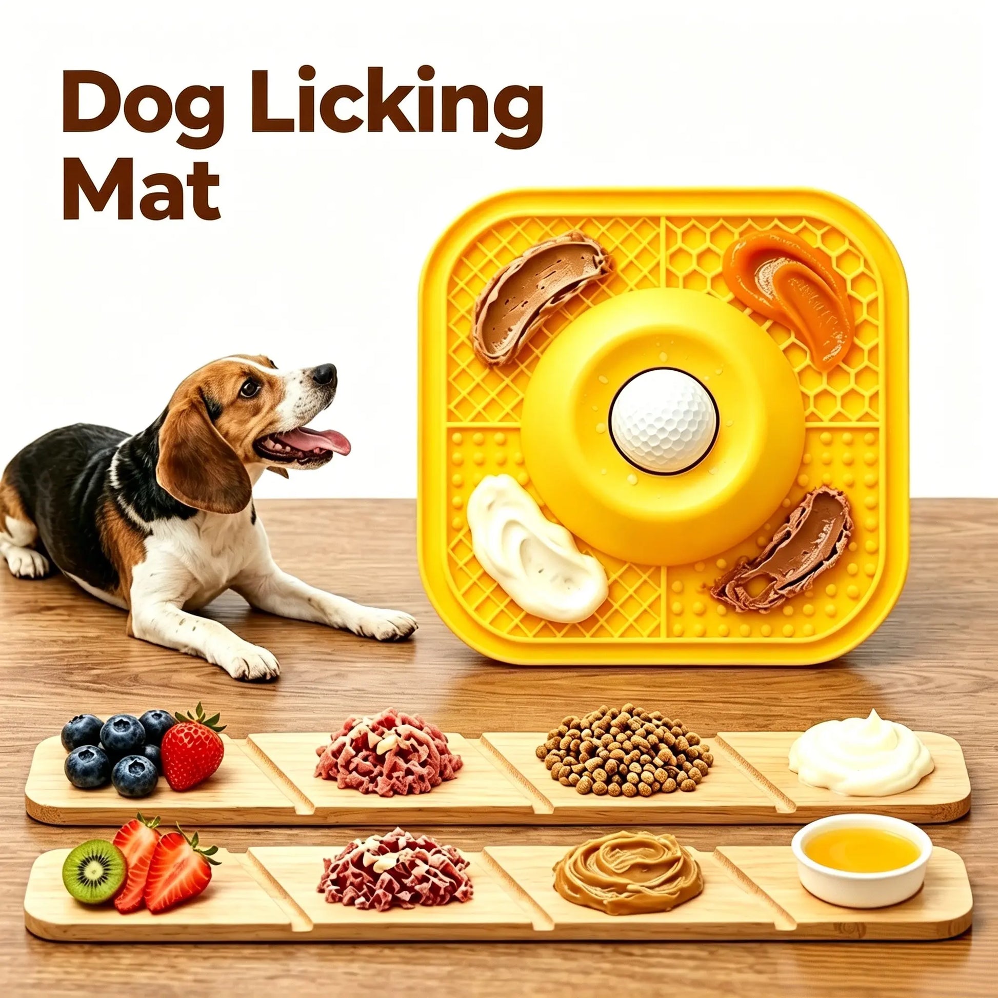 Enrichment Feeding Bowl with Licking Mat and Rolling Ball, Strong Suction Base for Bone Broth and Yogurt, Promotes Anxiety Relief and Mental Stimulation for Dogs
