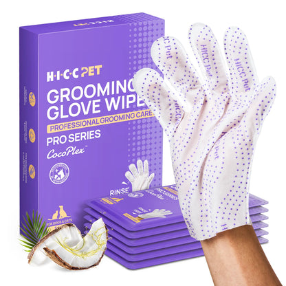 HICC PET Natural Hypoallergenic Disposable Dog Grooming Wipes (20 Count) - No-Rinse Formula with Fermented Oils for Hair Removal, Deodorizing, Skin Moisture, and Paw Care, Ideal for Outdoor Use