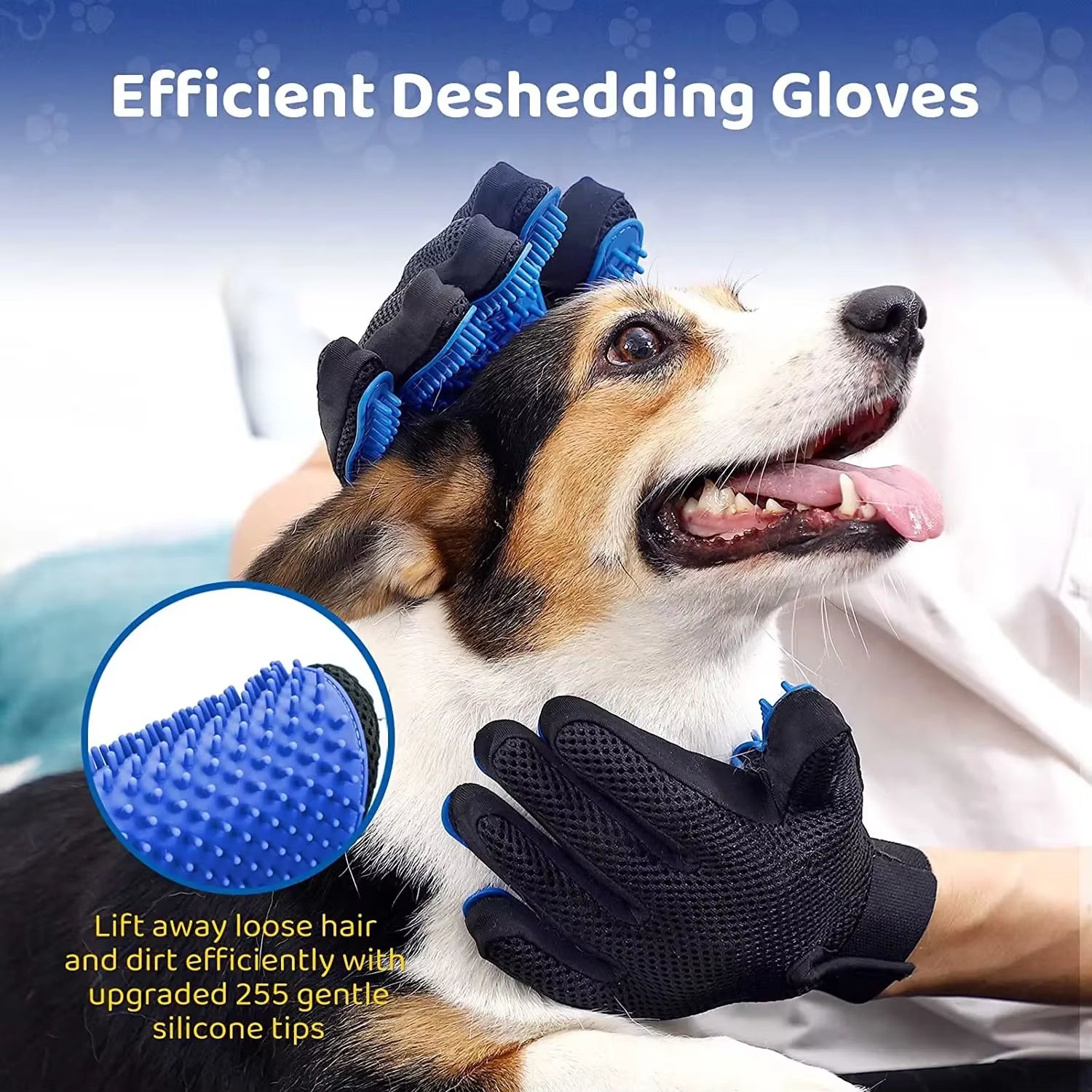 Professional Pet Grooming Glove - Gentle and Efficient Hair Remover Mitt for Cats and Dogs