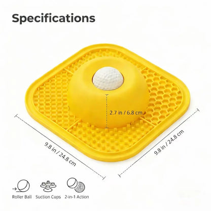 Enrichment Feeding Bowl with Licking Mat and Rolling Ball, Strong Suction Base for Bone Broth and Yogurt, Promotes Anxiety Relief and Mental Stimulation for Dogs