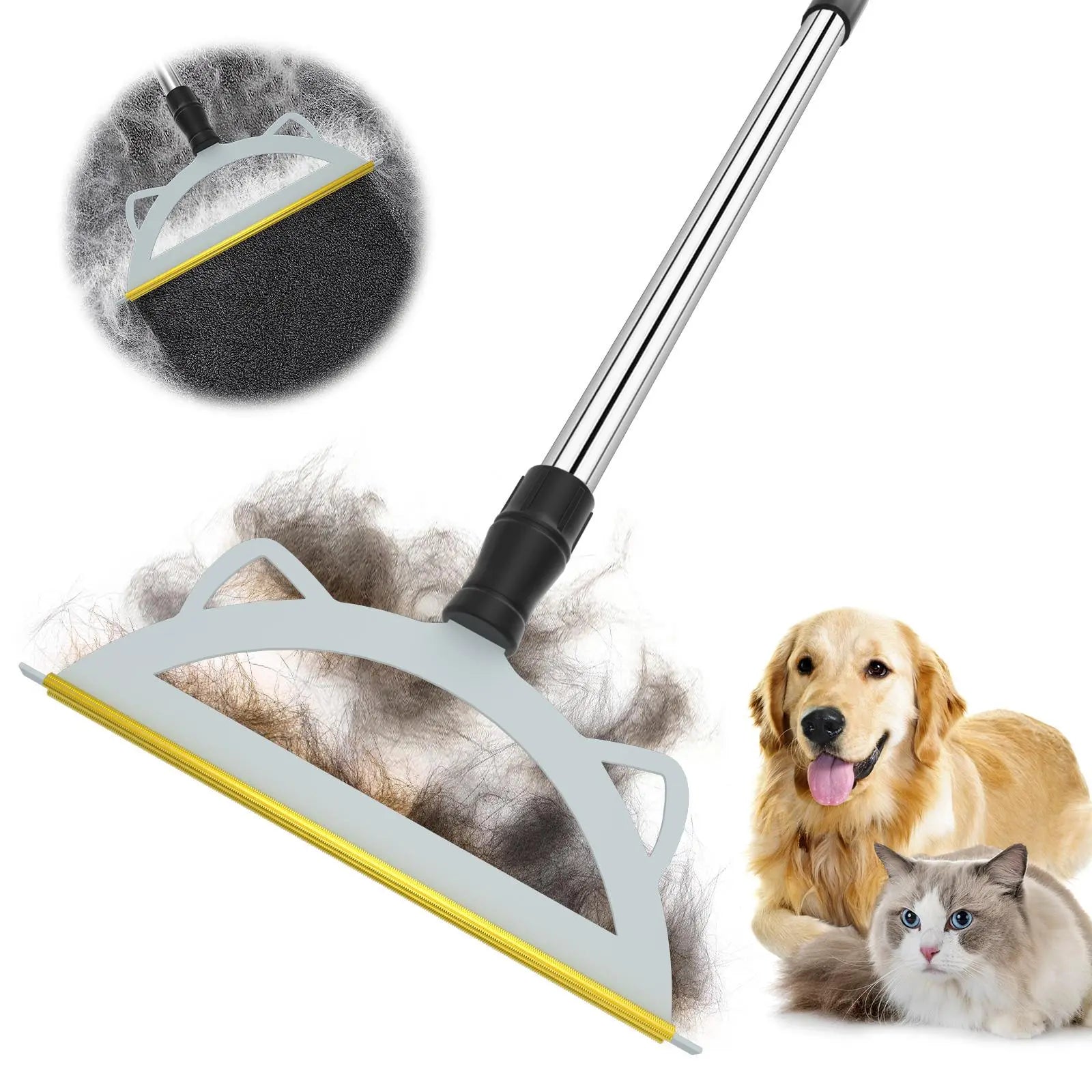 Adjustable Pet Hair Remover Brush with Hanging Ring - Effective Cleaning Tool for Carpets and Floors, Ideal for Pet Owners, Valentine's Day Gift