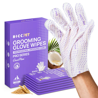 HICC PET Natural Hypoallergenic Disposable Dog Grooming Wipes (20 Count) - No-Rinse Formula with Fermented Oils for Hair Removal, Deodorizing, Skin Moisture, and Paw Care, Ideal for Outdoor Use