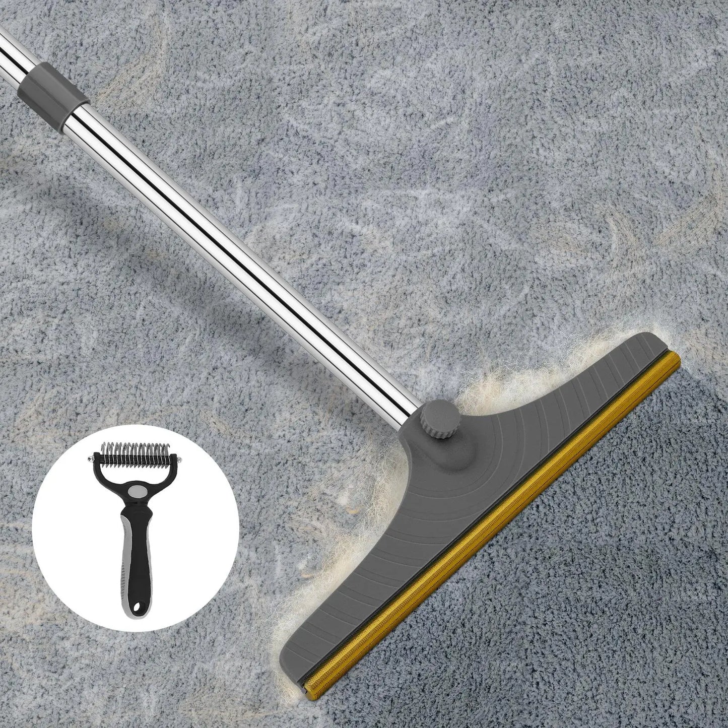 Adjustable Pet Hair Remover Brush with Hanging Ring - Effective Cleaning Tool for Carpets and Floors, Ideal for Pet Owners, Valentine's Day Gift