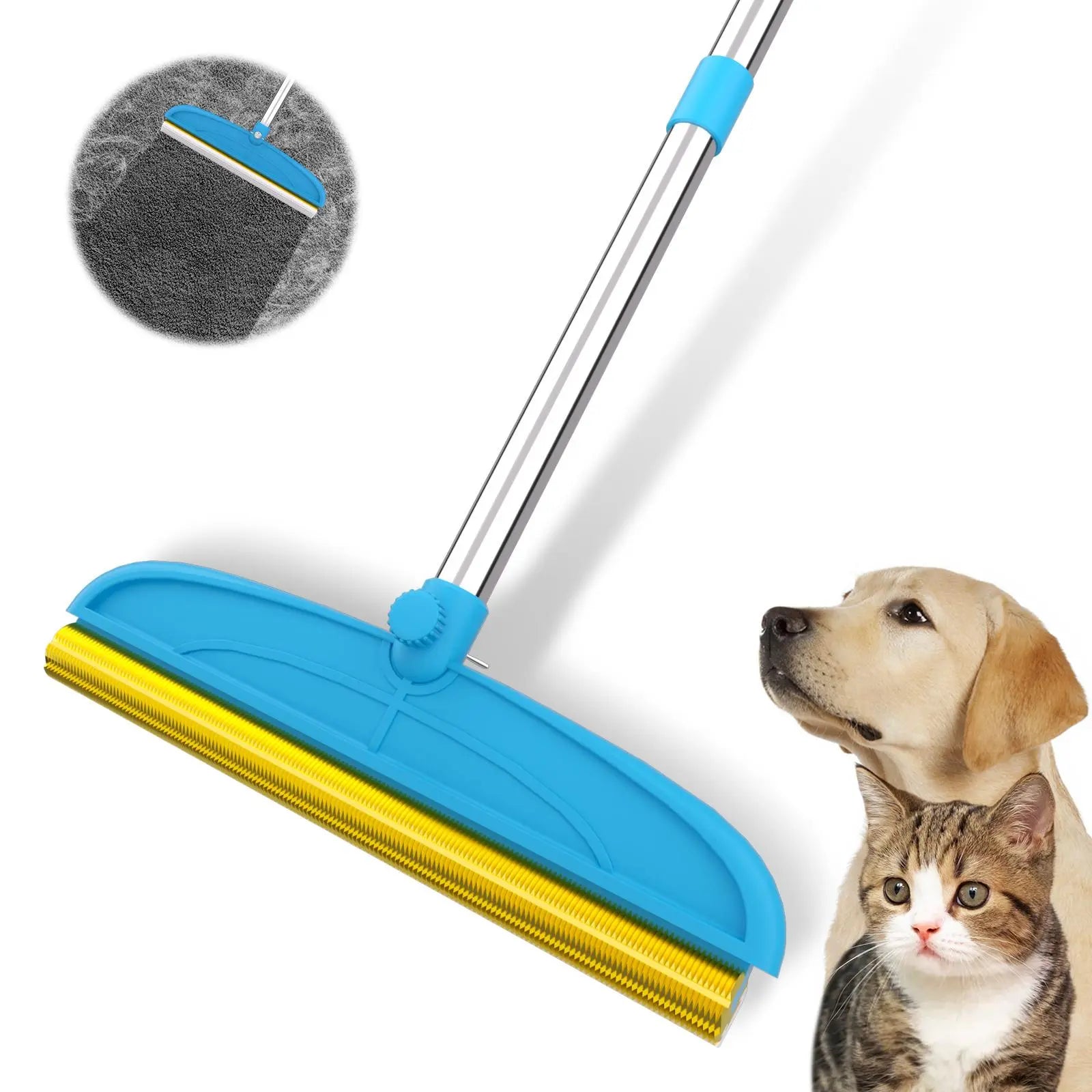 Adjustable Pet Hair Remover Brush with Hanging Ring - Effective Cleaning Tool for Carpets and Floors, Ideal for Pet Owners, Valentine's Day Gift