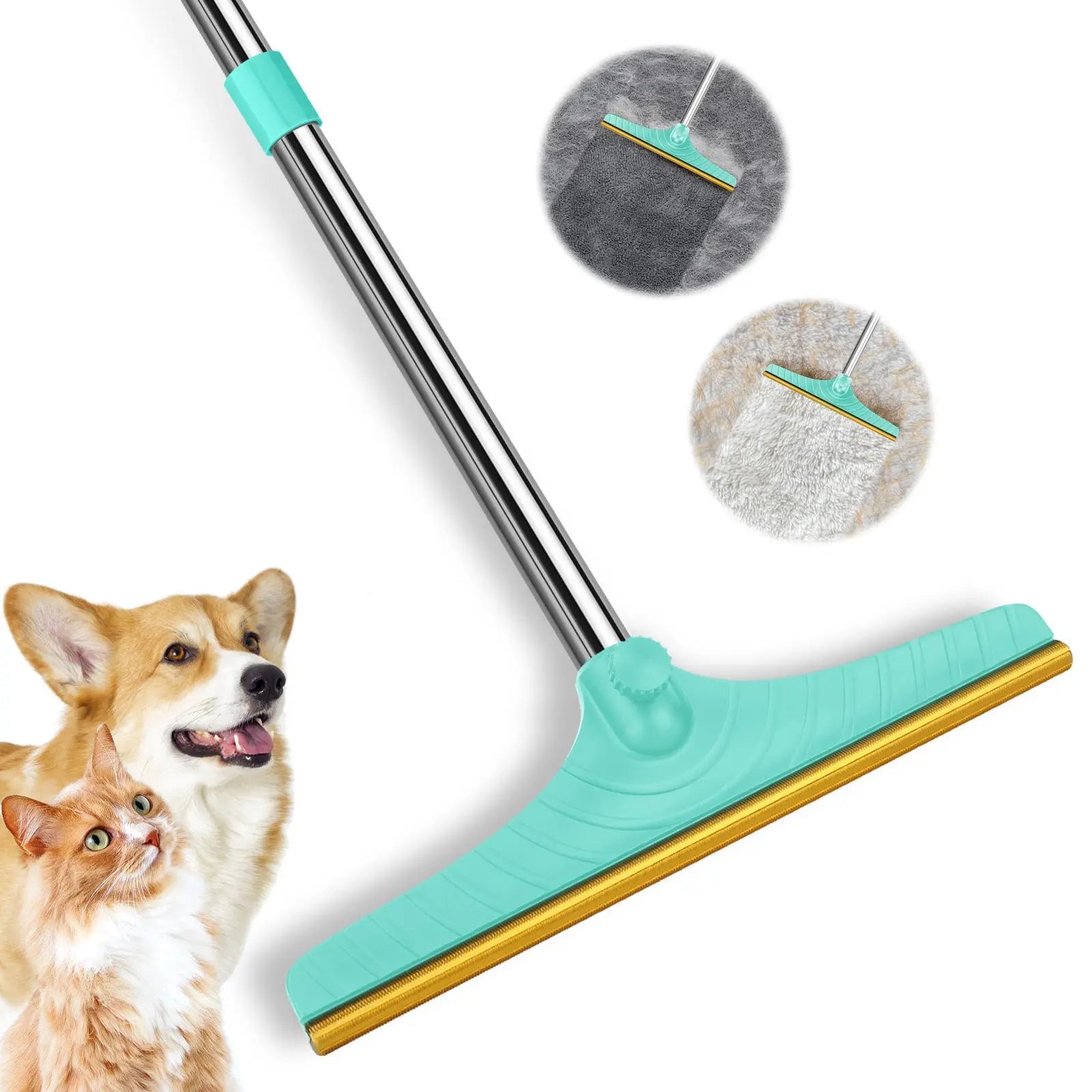 Adjustable Pet Hair Remover Brush with Hanging Ring - Effective Cleaning Tool for Carpets and Floors, Ideal for Pet Owners, Valentine's Day Gift