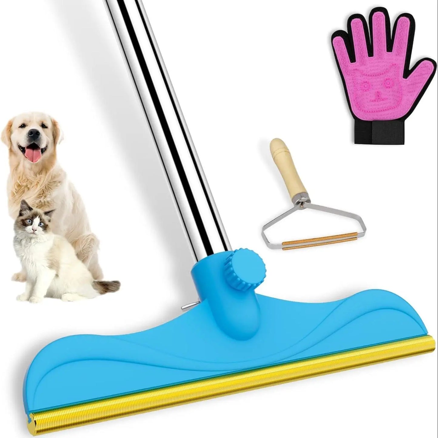 Adjustable Pet Hair Remover Brush with Hanging Ring - Effective Cleaning Tool for Carpets and Floors, Ideal for Pet Owners, Valentine's Day Gift